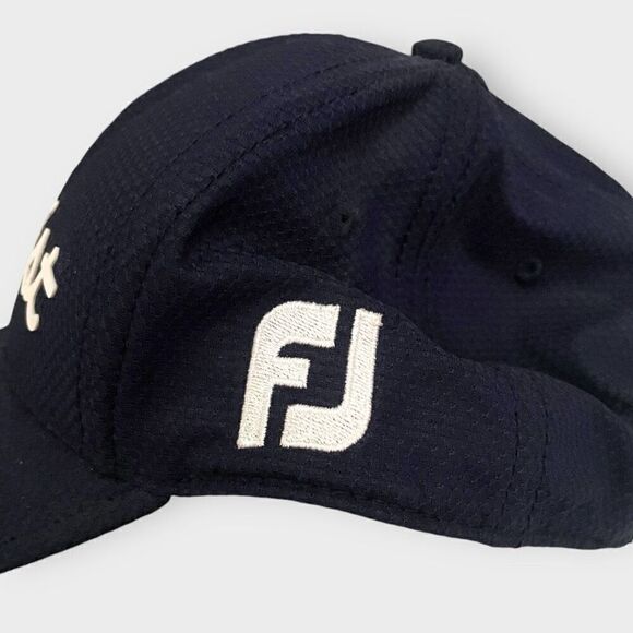 Titleist Polyester Pro V1 FootJoy Blue White Embossed Logo Hat Adjustable New - Picture 3 of 7